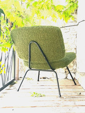 CHAUFFEUSE FAUTEUIL VINTAGE CM190 DE PIERRE PAULIN 1950 POUR THONET 50S 1950S