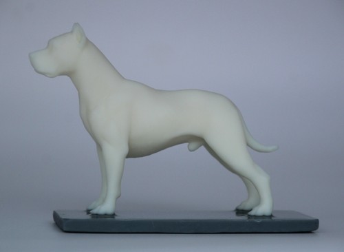 Statue résine dogue - en,