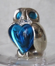CHRISTOFLE , Collection Chouette métal argenté , cabochon coeur bleu saphir