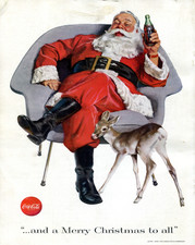 Affiche Coca-Cola Santa 1956 Joyeux Noël Vintage Ad - 12X16/16X20/18X24/24X36