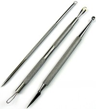 Ensemble De Soins Du Visage 3 Pièces Pince À Comédons Extracteur De Points Noirs