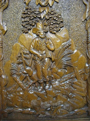 Bas relief bois sculpté - relief, en