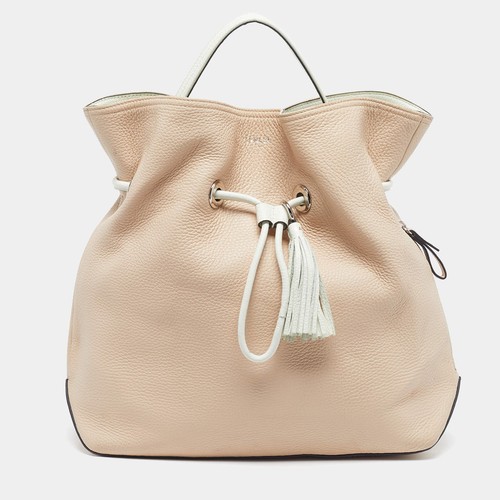 Sac seau cuir - seau, beige