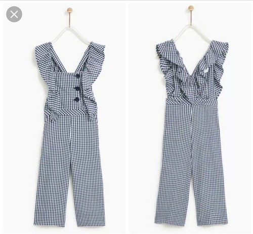 Zara kid girls check jumpsuit - zara,