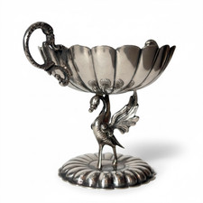 Coupe Calice Argent Massif 925 Italie ecole de Turin XXe echassier Achante 1920