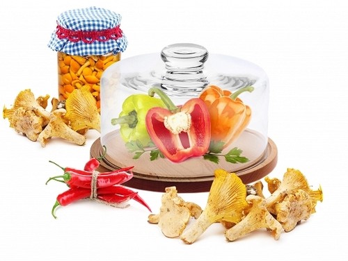 Cloche verre avec planche - en,