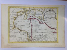 LABRADOR HUDSON BAY 1750 NICOLAS BELLIN ANTIQUE MAP 18TH CENTURY