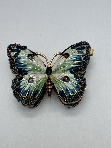 Rhinestone enamel butterfly - enamel,
