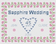 Point de Croix Mariage Anniversaire Kit Échantillon Ou Gabarit - Florashell -