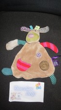 doudou plat chien beige gris rose Les Jolis Pas beaux MOULIN ROTY - état NEUF -