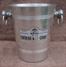French Chereau Carre Aluminum White Wine Ice Bucket Cooler Muscadet France 1970