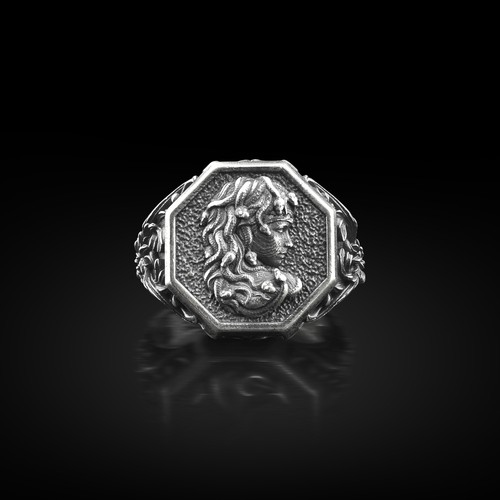 Bague chevalière homme - , en