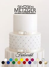 Bouchon à gâteau mariage personnalisé cake topper verre acrylique figurine prénom au choix