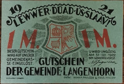 Billet allemagne mark - billet, 1