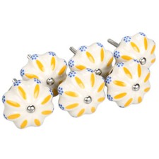 6xBouton porte céramique peint tiroir armoire armoire placard Poignées Gazania