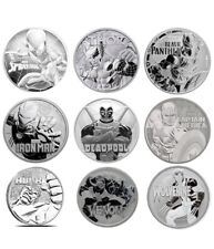 Lot 9 Pièces Argent / Silver Coin  Collection Marvel Tuvalu Entière