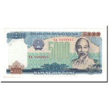 [#565379] Billet, Vietnam, 5000 D<ox>ng, 1991, 1992, KM:104a, UNC(65-70)