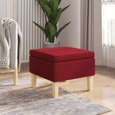 Tabouret avec Pieds en Bois Crème Tissu Siège Pouf Repose-pied Salon vidaXL