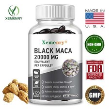 Maca noire 20000 mg - booster de testostérone, santé musculaire, soutient