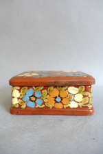 Léon Elchinger (1871-1942) boîte rectangulaire en grès à décor floral émaillé