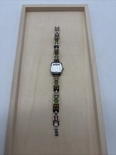 Montre Femme Bicolore Argent Or Cadran Beige Pile Neuve Élégante #14