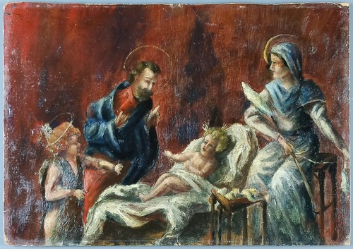 Ancien tableau nativité - tableau, "nativité"