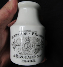 ANCIEN POT à MOUTARDE 19 EME FREMIET BIZOUARD DIJON 10 CM moutardier mustard jar