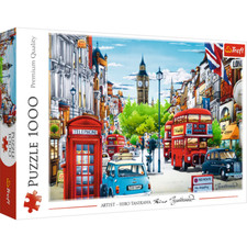 1000 Pièce Puzzle London Rue Vie Téléphone Boîte Double Decker Bus
