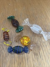 ANCIEN LOT 5 FIGURINES BONBONS en VERRE DE MURANO ITALIE 1980 en verre soufflé