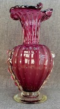 Magnifique Rare Gros Grand  Vase Verre Bulles Barovier Toso Venise Murano Top+++