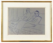 André DUFFOUR (1926-2016) Superbe scène animée vers 1950 (261)