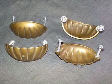 4 Poignée Porte Coquille Métal Tiroir Bouton Meuble Placard Armoire