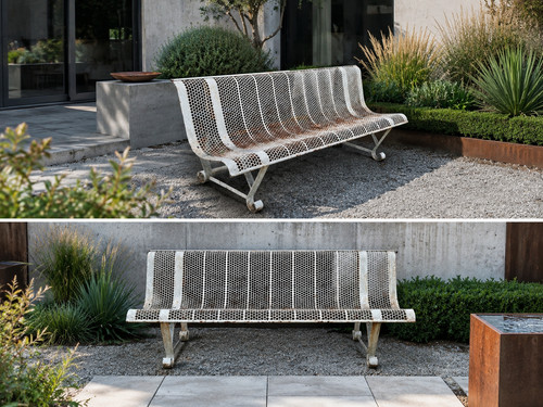 Banc vintage jardin métal