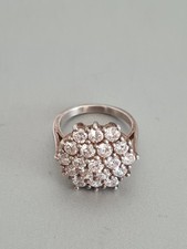 Bague vintage hexagonale, argent 925 , oxyde de zirconium