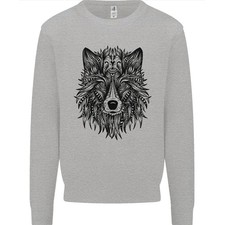 Sweat À Capuche Tribal Mandala Loup Pour Hommes