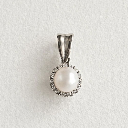 Pendentif rond perle - , en