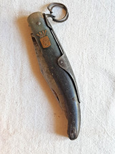 COUTEAU CORSE PLIANT ANCIEN A PALME SYSTEME DE SECURITE BLOCAGE DE LAME CORNE