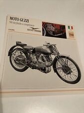 Moto Guzzi 500 3 cylindres compresseur 1940 carte moto de collection Atlas