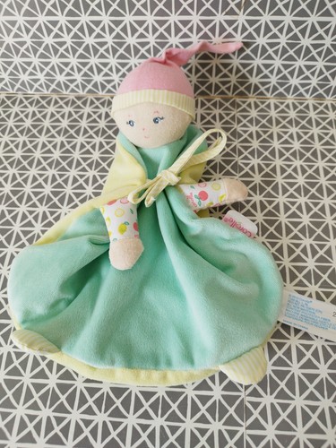 Doudou plat lutin poupée vert