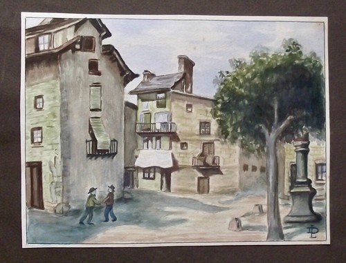Aquarelle gouache sur papier - gouache,