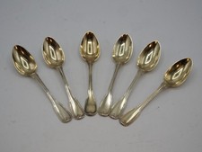 RARE SUITE 6 CUILLERES A CAFE EN VERMEIL FRANCE 18 EME PARIS FILETS