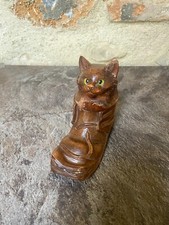 Ancien Encrier Bois Sculpté