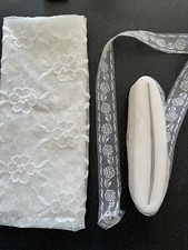 Ruban Superbe dentelle blanche mariage fêtes broderie couture , Morceau Dentelle