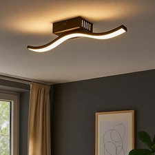 Plafonnier Lampe de Salon Lumière pour Salle à Manger Noir Vagues LED