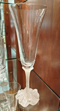 FLUTE a CHAMPAGNE Fleur Pate de VERRE DAUM France Verrerie Verres 18BROC 11/09