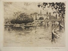 Tony Cardella - Paris le Pont Neuf - projet de lithographie originale signée