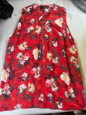 Blouse top haut imprimé floral fond rouge The Kooples  100 % soie taille M/38