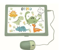 Lexibook - Ordinateur educatif bilingue Dinosaure - 124 activites (EN/FR)