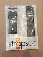 Bracelet StrapsCo pour Montre DIESEL, 26 mm, Cuir Noir texturé / acier, à RIVETS