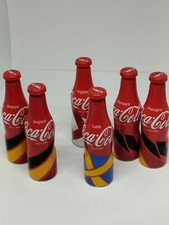 Lot de 6 Mini Bouteilles de Coca Cola Série Foot en Aluminium Collection